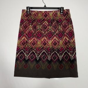 J.‎ Jill Multi Color/Pattern Cotton Blend Skirt XS